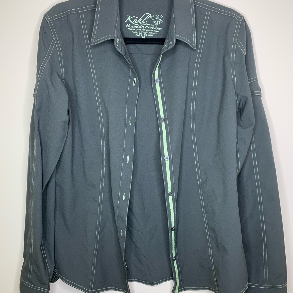Kuhl Gray Button Up Med.